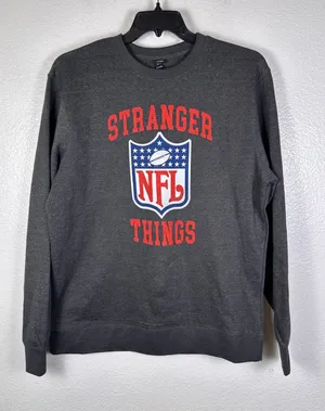 NFL‎ x Stranger Things Eleven 11 Sweatshirt Womens Large Gray Crewneck NWT thumbnail 1
