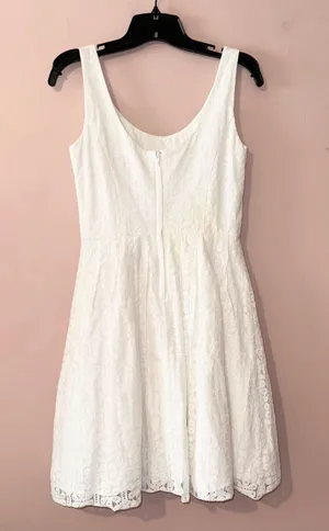 White Posey Lace Sleeveless Fit & Flare Mini Dress Size 2 thumbnail 7