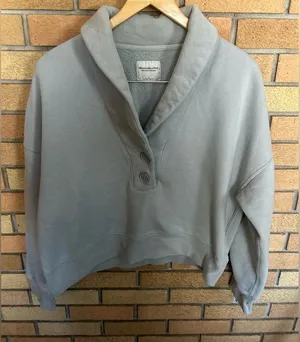 Abercrombie & Fitch Soft Light Blue Crossover Button Up Sweater Size Large thumbnail 1
