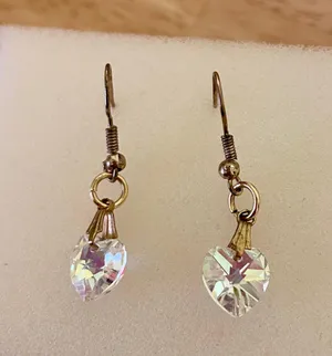 Dangly Heart Crystal Earrings thumbnail 2