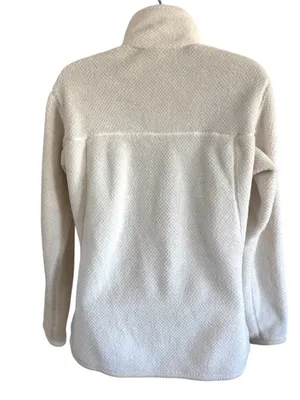 Patagonia Women’s Fleece Jacket White Size M Quarter Button Up thumbnail 7
