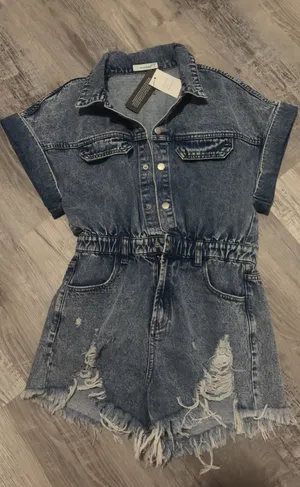 Lane 201 Denim Romper thumbnail 1