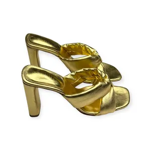new Schutz 𒀭 Fairy High Heeled Sandal 𒀭Metallic Gold Shimmer Leather 𒀭 7.5M 𒀭 thumbnail 3