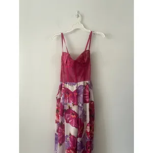 Katie May Revolve Floral Tink Jumpsuit Sleeveless Magenta Poppy Size S thumbnail 4