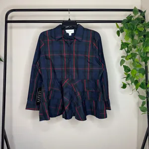 NWT Tuckernuck Pomander Place Fraser Plaid Ashlen Tartan Blouse size M Medium thumbnail 3