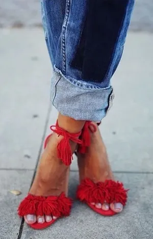 Forever Rubina 57 Fringe Open Toe High Heel Sandals thumbnail 1