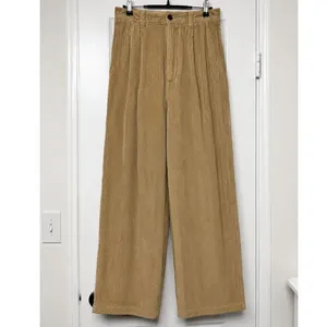 Urban Outfitters Tan Corduroy Wide Leg Pants High Rise Pleated Trousers S Cotton thumbnail 2