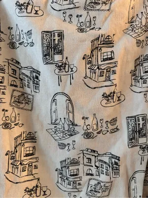 Abercrombie & Fitch Cream Linen Printed Mini Skirt with Sketch Print Medium thumbnail 4