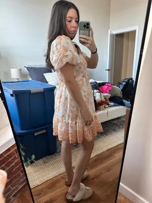 white and orange mini dress blue pepper thumbnail 2