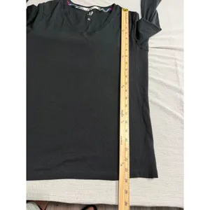 Gap Women's V-Neck Long Sleeve Top Black Cotton Modal Blend Size L GP006391 thumbnail 7