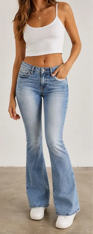American Eagle Kick Boot Stretch X Jeans Women’s 0 Regular Light Wash thumbnail 1