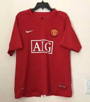 Rooney #10 AIG Manchester United Red Devil 2007-08 Jersey Soccer Football Nike Sz M Some wear as pictured thumbnail 1