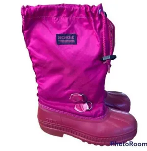 SOREL Pink Rubber Canvas‎ Pull On Mid Insulated Boots Outdoor Women's Shoes 5 thumbnail 3