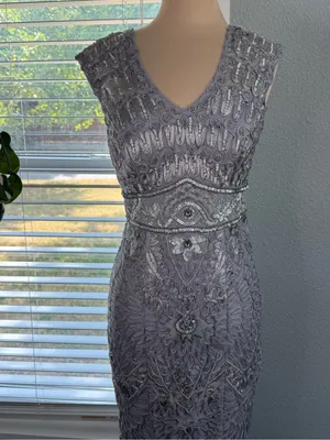 Sue Wong Cocktail Dress Size 4 Sequins Soutache thumbnail 2