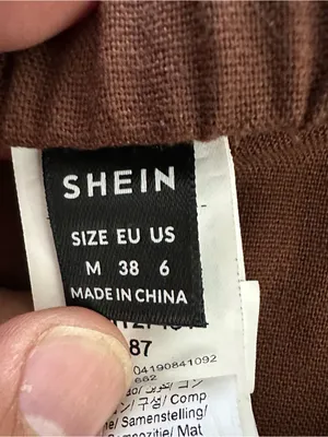 SHEIN Brown Wrap Midi Skirt Women’s Medium M Side Tie Linen Blend thumbnail 4