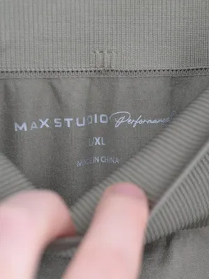 NEW Max Studio Performance Seamless Leggings L/XL Sage Green Laser Cut Ombre thumbnail 6