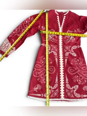 ANNA CATE Jenny Scarlet Embroidered Tiger Long Sleeve Dress 100% Cotton Size S thumbnail 15