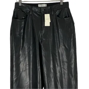 NEW Abercrombie & Fitch The Loose High Waist Faux Leather Pants Size 30 thumbnail 4