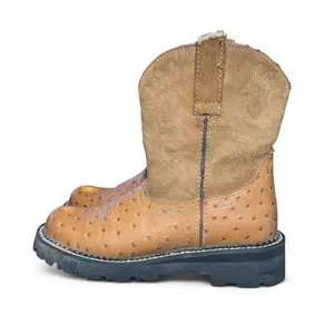 Ariat Women’s Western Work Boots Sz 6.5 Brown Ostrich Embossed Leather Lug Sole thumbnail 3