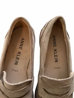 Anne Klein Akaeverly Women's Taupe Suede Loafers Slip-On Comfort Size 6M thumbnail 4