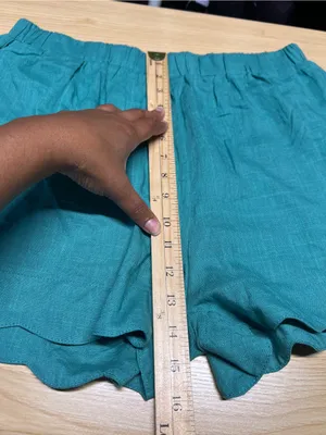 Umgee USA Teal Linen Blend Scallop Hem Shorts Size XL NWT thumbnail 10