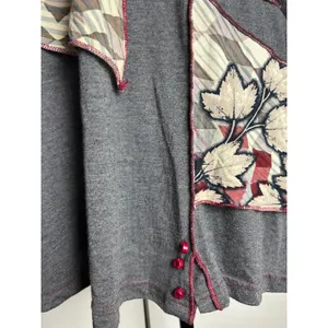 Orientique Patchwork Tunic Top Size L Euro Summer Edit Floral Rayon Boho Chic thumbnail 3