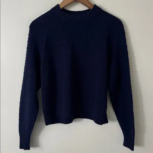 Lululemon 6 Texture Play Crewneck Cashmere Blend Sweater in Night Sea Blue thumbnail 3