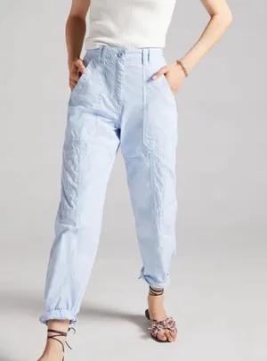 Maeve Blue Tapered Cargo Pants thumbnail 1