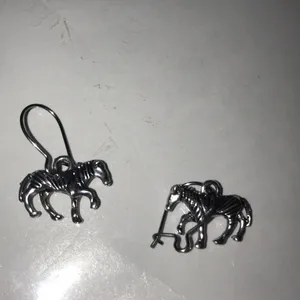 New zebra earrings in pewter half inch thumbnail 5
