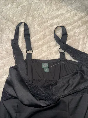 NWOT wild fable Black Lace-Trim Mini Slip Dress thumbnail 3