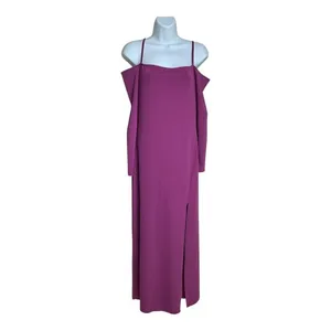 NWT.‎ ZARA PINK FLOWY OPEN SHOULDER DRESS SIZE large thumbnail 3