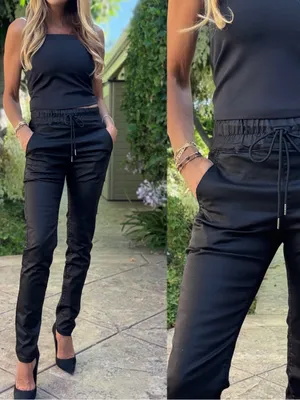 BEVY FLOG Shely Black Original Pants Size 29 | Drawstring Jogger Stretch thumbnail 2