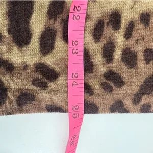 Neiman Marcus collection‎ cashmere fur trim leopard sweater sz L thumbnail 5