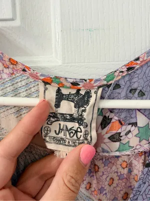 Jaase Lavender, Peach & Blue Patchwork Maxi Dress thumbnail 3