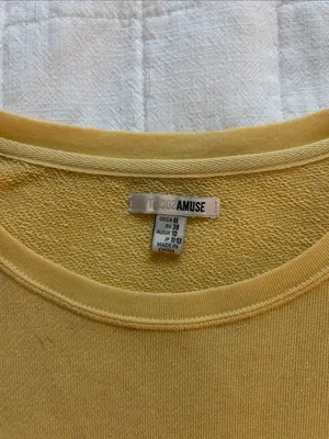 Amuse Society Yellow Cropped Drawstring Sweatshirt thumbnail 3