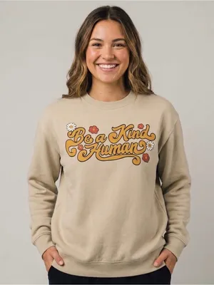 LIFE CLOTHING CO. Be a Kind Human Graphic Pullover Crewneck Sweatshirt Size M thumbnail 1