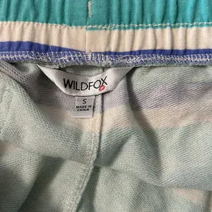 Wildfox‎ Size S Blue Striped Pull-On Sweat Lounge Shorts Women's thumbnail 3