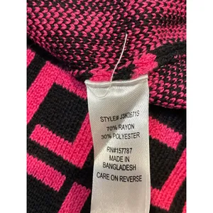 Jolie & Joy Dress Size S Pink Black Geometric V Neck Sweater NWT thumbnail 7