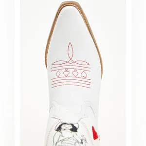 Dingo Queen Of Hearts‎ White and Red Western Heeled Boots thumbnail 6