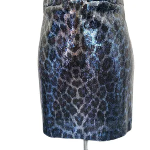 NWT Zara Blogger Favorite‎ Short Sequin Dress Blue Leopard Festive Size Medium thumbnail 6