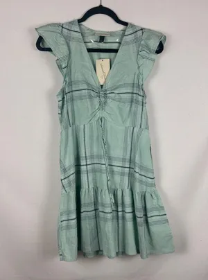 NWT Universal Thread Plaid Ruffle Sleeve Dress thumbnail 1