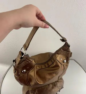 Vintage Y2K Metallic Copper Brown Studded Slouchy Hobo Shoulder Bag thumbnail 6