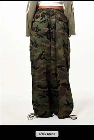 Camo cargo pearl oversized pants Green thumbnail 2
