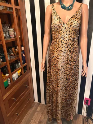 70s Vintage Leopard Print Slip Maxi Dress Sexy Nightgown Dress Size Small 2/4 thumbnail 13