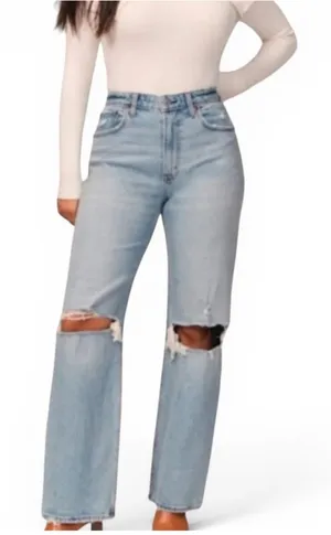 Abercrombie & Fitch 90s Straight Ultra High Rise Curve Love Jeans 30 Blue thumbnail 1