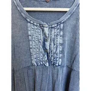 Free People FP One Dress Jolene Thermal Mini Dress Waffle Blue Size ‎ XS thumbnail 7