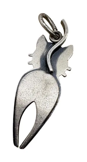 Vintage Beau‎ Sterling Silver Cat Charm Mid Century Modern Stylized Feline 1.53g thumbnail 1