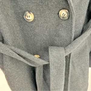Lapel neck Double Breasted belted PeaCoat overcoat Women small academia lagen thumbnail 5
