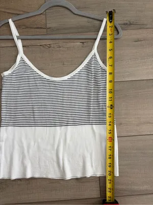 Anne Fontaine Paris Vintage Lindsey White Black Stripe Sleeveless Cami M thumbnail 8