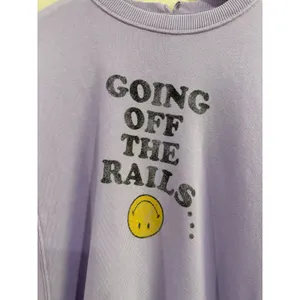 Aerie Smiley Company Going Off The Rails Sweatshirt Purple Oversized Small thumbnail 6